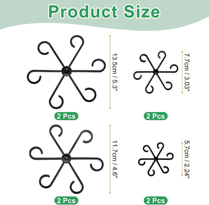 HARFINGTON 8pcs Plant Stem Support 4 Sizes Climbing Houseplant Stem Holder Stakes Reusable Flower Trellis Plant Stand for Outdoor Indoor, Black