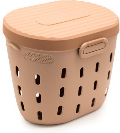 Vego Garden In-Ground Worm Composter Outdoor Farm Compost Bin 7 Gallons BPA-Free Composting System for Raised Garden Beds Tawny Brown, Twin Pack