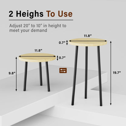 Plant Stand Indoor 2 Pack: Corner Wood 20 Inch Plant Stand Mid Century Modern Decor - Small Round Plant Table for Indoor Plants - Outdoor Plant Holder for Patio Living Room Bathroom Office (Burlywood)