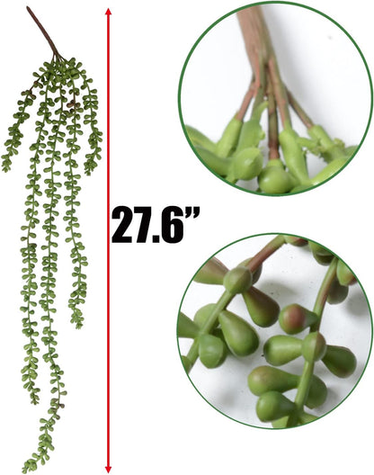 6 Pcs String of Pearls Plant Artificial Hanging Succulents Plants for Home Garden Decor