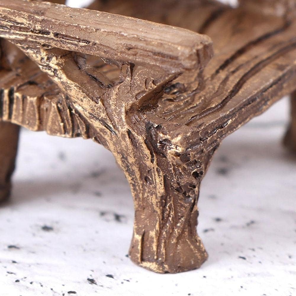 Fairy Garden Furniture Ornaments Miniature Resin Chair Bench Fairy Village Micro Resin Dollhouse Accessories Home Micro Landscape Decoration(1PCS Bench)
