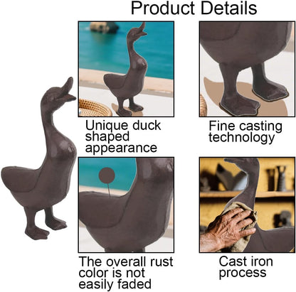 Cast Iron Duck Garden Concrete Garden Statues Duck, Garden Yard Pond Decor Rustic Antique Brown-Duck Door Stop