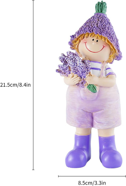 Lavender Series Resin Garden Statues - Couple Boy & Girl Decor, Ideal for Outdoor Patio, Lawn, Garden & Indoor Valentine's Day Home Decor, Ideal Gift for Mom, Dad & Friends