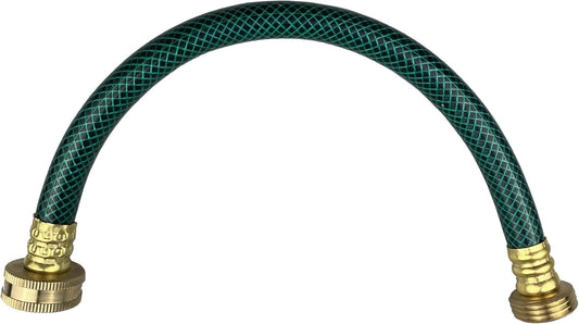 PVC Garden Hose 1/2 Inch Green Heavy Duty Water Hose with Solid Brass Fittings,No Leaking, Flexible,for outdoors,Lawns,Patio (1 FT, Green, Brass Fittings)