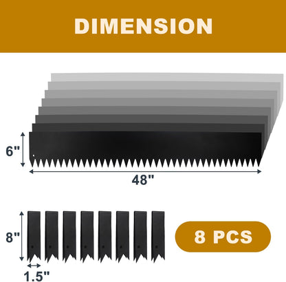 8 Pcs - 48'' L x 6'' H Steel Landscape Edging Edging for Landscaping Garden Edging Metal Landscape Edging Tall Border Lawn Edging No-dig Hammer in Edging with Gloves(32FT Total Length)