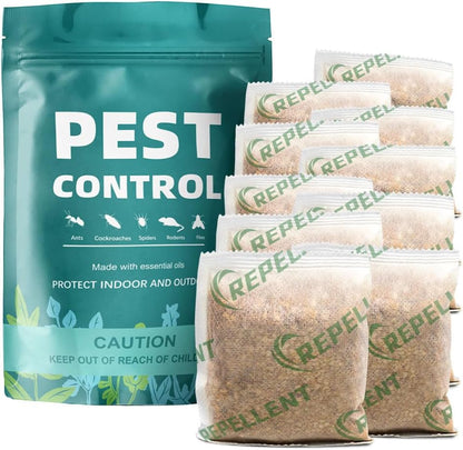 Pest Control Pouches, Mouse Repellent Repel Mice, Mouse, Rats, Ants, Roaches, Spiders, Moths & Other Pest, Rat Repellent Safe for Kids & Pets, Mice Repellent Indoor- 10 Pouches