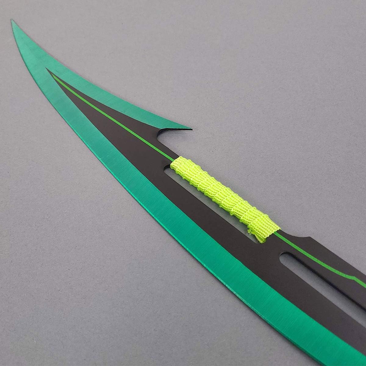 27" Fantasy Machete. Fixed Blade Knife. 440 Stainless Steel Blade. For Collection, Gift, Camping, Outdoor Sports (Green)