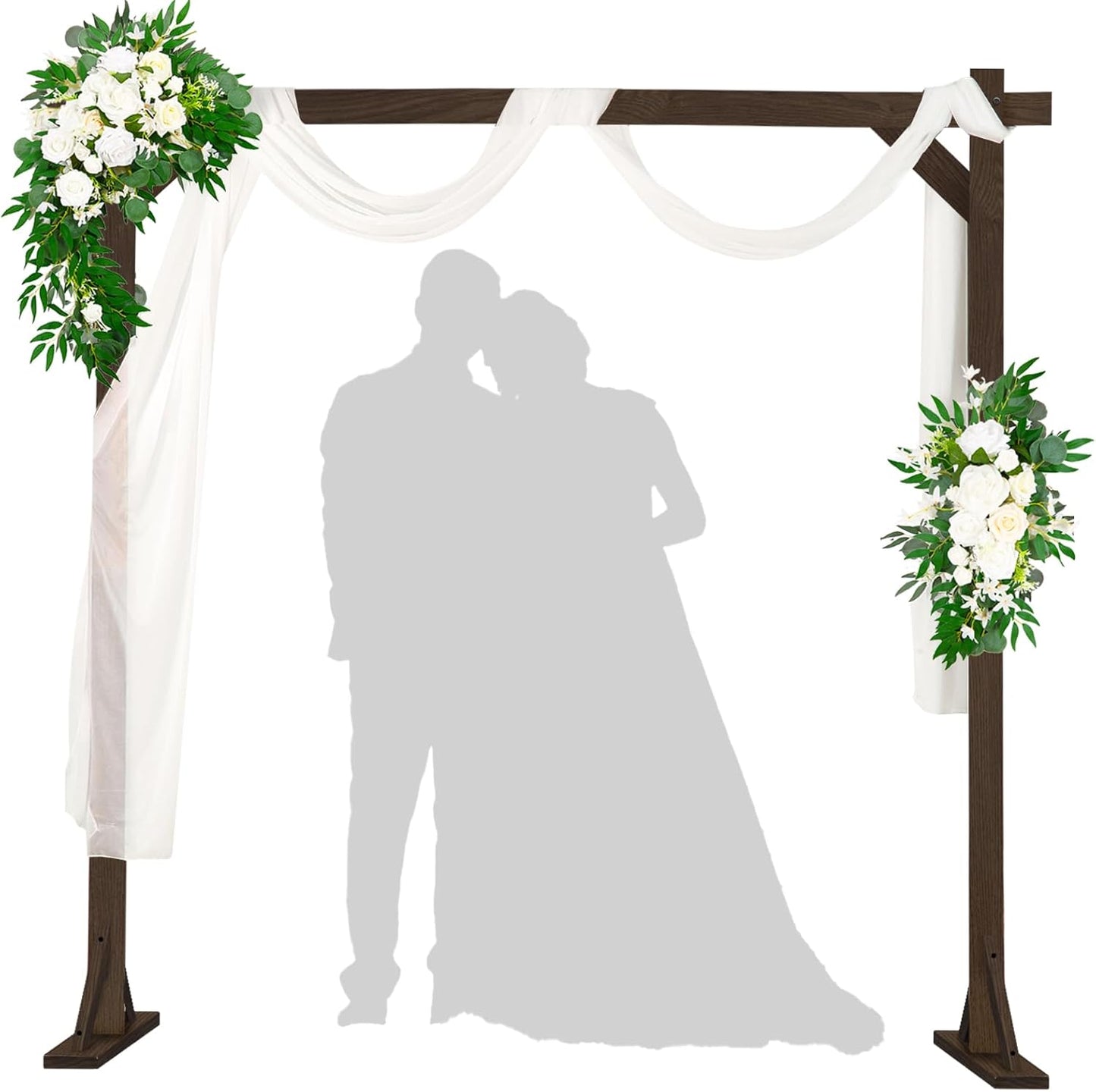 Wooden/Wood Arch 7.2FT for Wedding Ceremony, Arbor Backdrop Stand for Garden Parties, Indoor, Outdoor, Autumn Theme, Rustic Decorations
