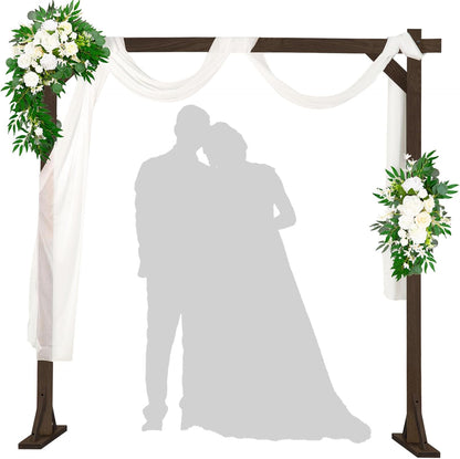 Wooden/Wood Arch 7.2FT for Wedding Ceremony, Arbor Backdrop Stand for Garden Parties, Indoor, Outdoor, Autumn Theme, Rustic Decorations