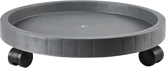 9.8 Inch Planter Caddies Rolling Saucer Caddy with Wheels, Heavy Duty Wheeled Stand for Potted Plant, Round Coaster Roller Base Tray with Casters, Flower Pot Dolly Holder for Indoor Outdoor