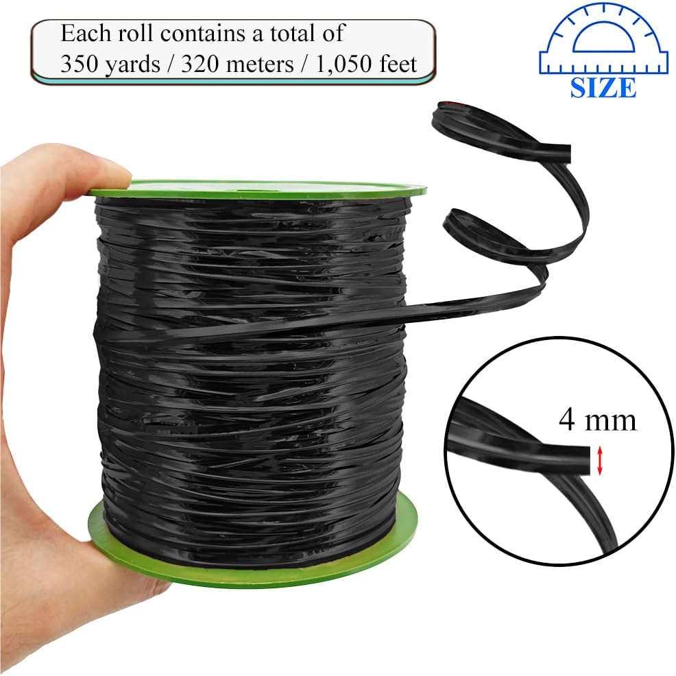 HAHIYO 350Yards/1050Feet/320M Black Metal Twist Ties for Bread Candy Coffee Plant Garden Cellophane Treat Bags Gift Wrapping Plastic Halloween Party Cake and Craft Projects