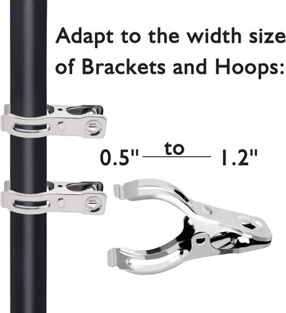 BESTEEL Upgraded 100 PCS Garden Clips, Greenhouse Clamps 100% Stainless Steel Heavy Duty Greenhuose Clips for Netting - Strong Grip to Hold Down Shade Cloth or Plant Cover on Garden Greenhouse Hoops