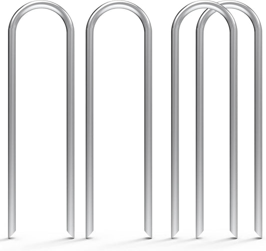 MySit 50 Pack 6 Inch Garden Stakes,11 Gauge Galvanized Yard Staples U Shape Fences Drip Irrigation Stakes Landscape Staples for Landscape Fabric, Soaker Hose, Dog Fence, Drip Tubing