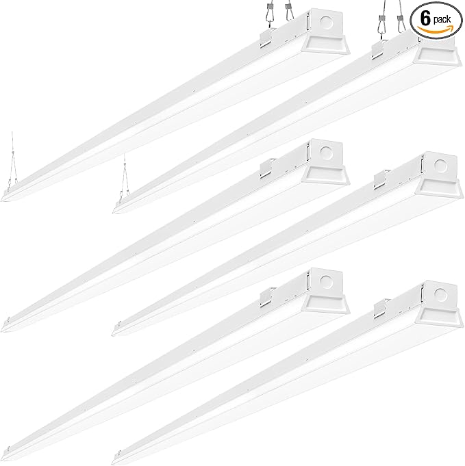ANTLUX 8FT LED Shop Light Fixture, 110W Strip Light, 12200 LM, 5000K, 8 Foot LED Linear Lights, Linkable led Lighting for Garage Warehouse Workshop, Fluorescent Tube Replacement, 6 Pack