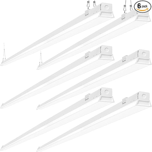 ANTLUX 8FT LED Shop Light Fixture, 110W Strip Light, 12200 LM, 5000K, 8 Foot LED Linear Lights, Linkable led Lighting for Garage Warehouse Workshop, Fluorescent Tube Replacement, 6 Pack