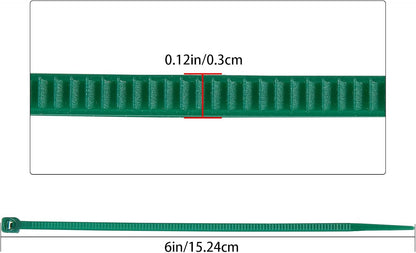 Green Zip Ties 6 inch 3mm Dark Green Nylon Garden Cable Zip Ties Self Locking Cable Ties Twist Ties, Multi-Purpose Cable Tie(100 Pcs)