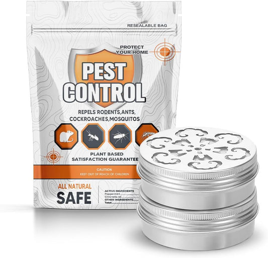 Pest Repellent for Car, Rodent Repellent Indoor & Outdoor, Natural Mint Mouse/Rat Repellent, Keep Mice, Spiders, Ants and Cockroaches Away, Peppermint Oil Pest Deterrent - 2P
