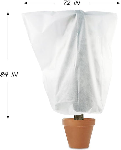 2 Packs Plant Cover, 7 Ft x 6 Ft Frost Winter Protection Tree Wrap Bag, Cold Weather Protection Cloth Cover Outdoor for Growing Season Extension and Freezing Protection