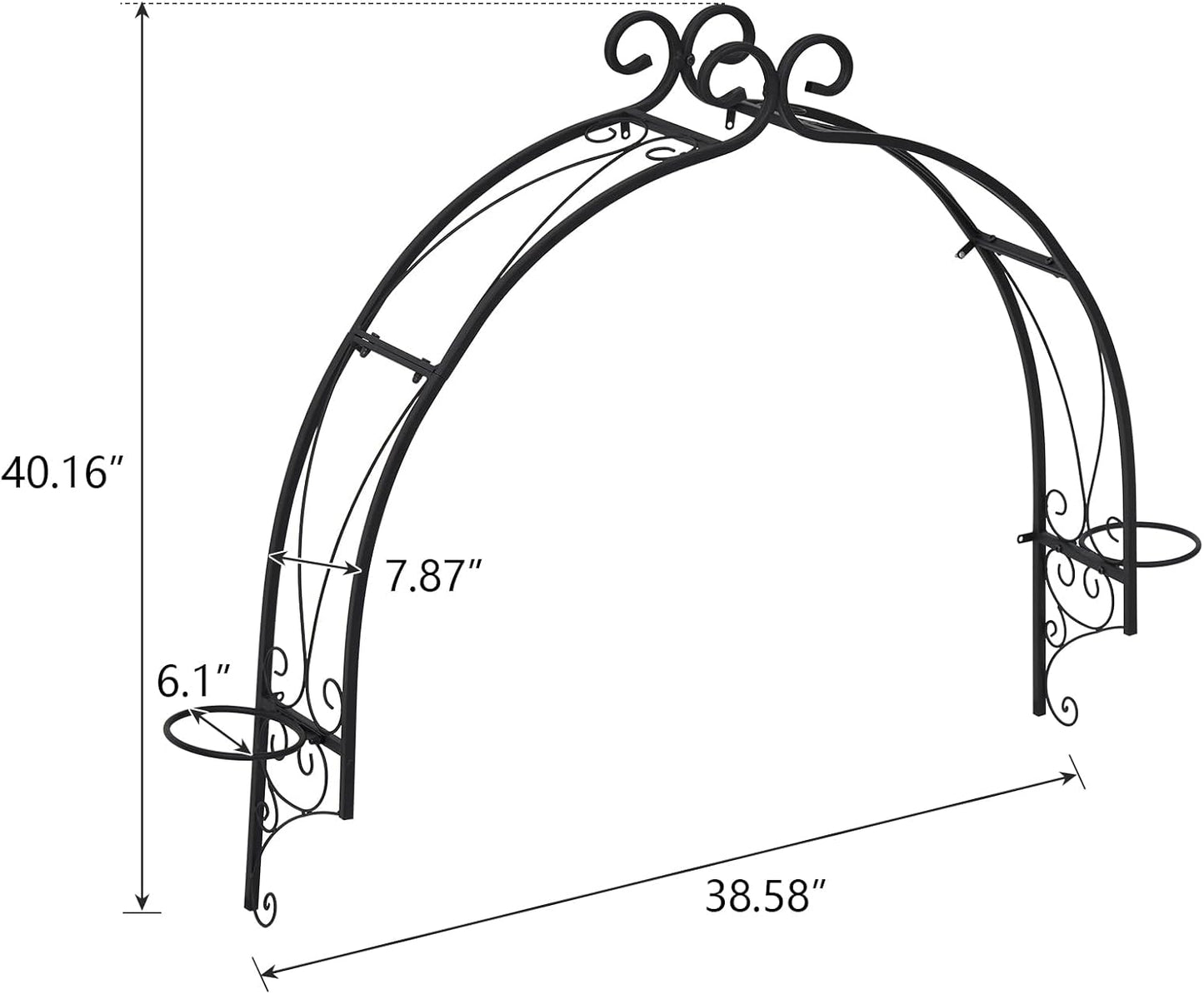 Kintness Steel Garden Window Trellis Arch - Wall-Mounted Garden Arbor for Climbing Plants Roses Vines Support Rack Decoration