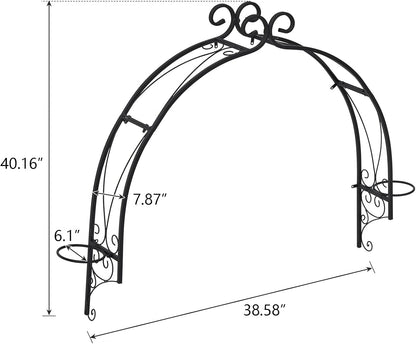 Kintness Steel Garden Window Trellis Arch - Wall-Mounted Garden Arbor for Climbing Plants Roses Vines Support Rack Decoration