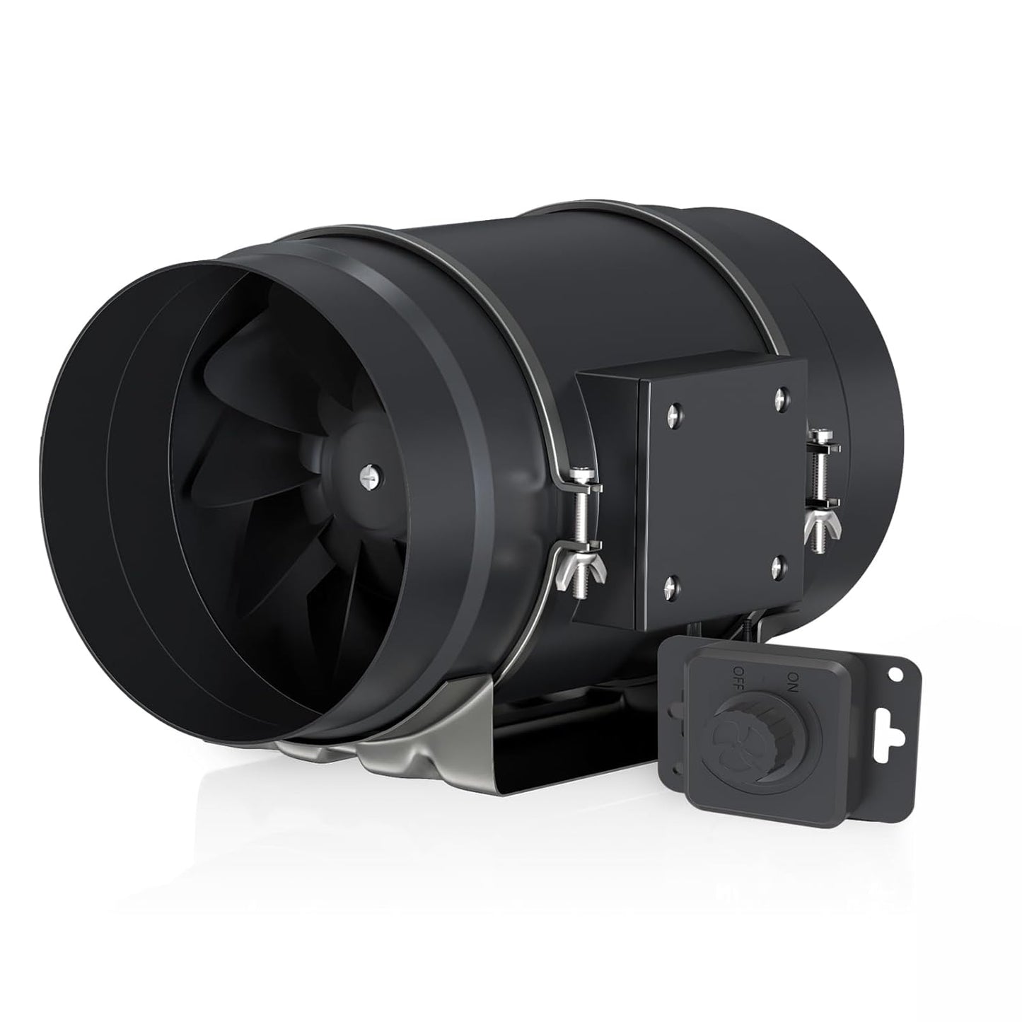 Toolazy Quiet 8" Inline Duct Fan 831 CFM Ventilation Exhaust Fan EC Motor and External 0-100% Variable Speed Controller for Heating Cooling Booster, Grow Tents, Hydroponics