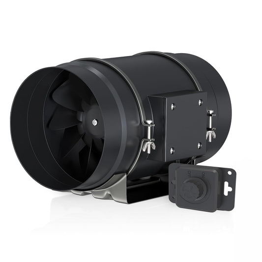 Toolazy Quiet 8" Inline Duct Fan 831 CFM Ventilation Exhaust Fan EC Motor and External 0-100% Variable Speed Controller for Heating Cooling Booster, Grow Tents, Hydroponics
