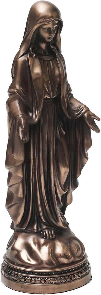 12 Inch Blessed Virgin Mary Decorative Figurine，Catholic Religious Gifts 12 Inch Resin Statue Figurine (Cold Cast Bronze)