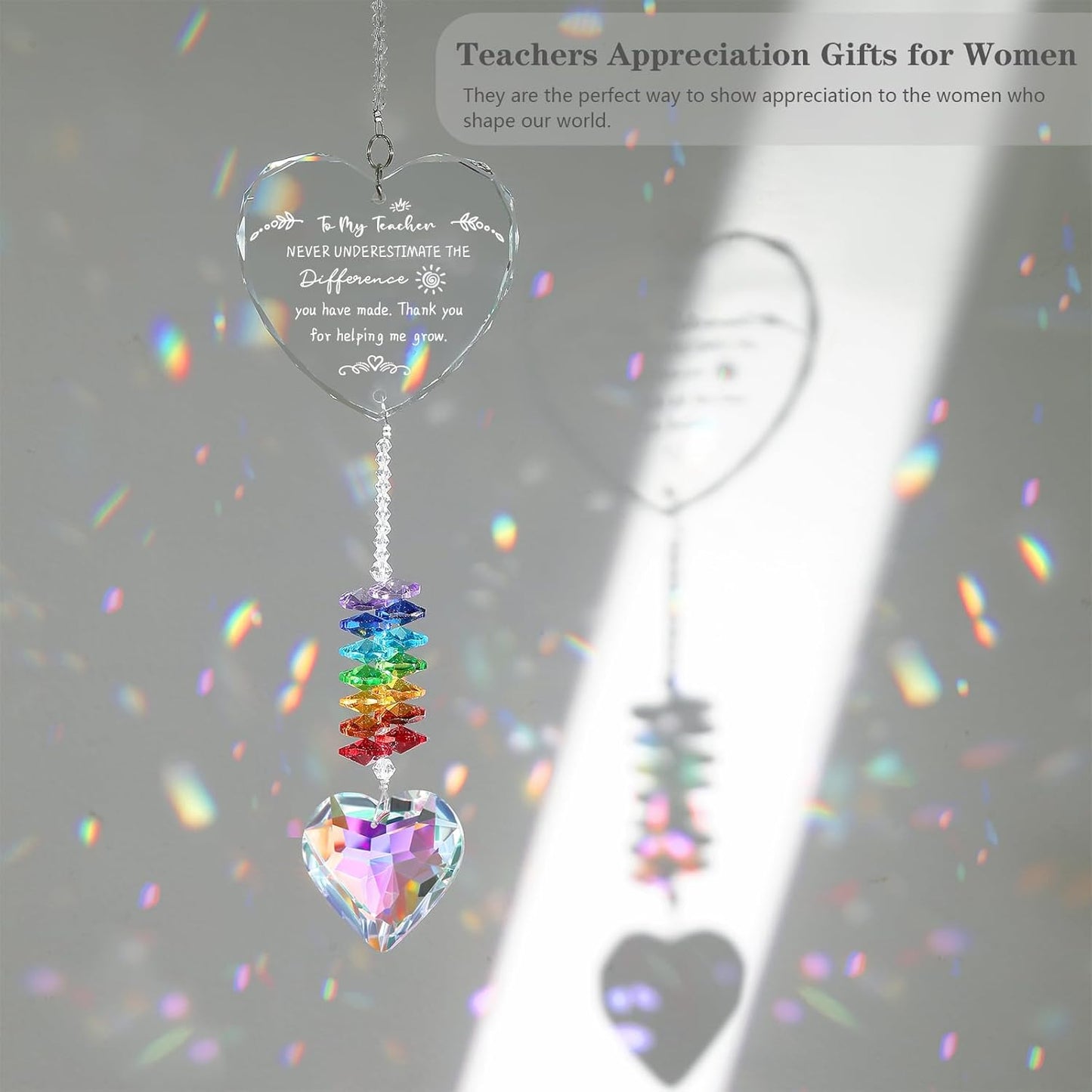 Teacher Appreciation Gifts, K9 Crystal Suncatcher Teacher Gifts for Women, Teachers Retirement Thank You Gift