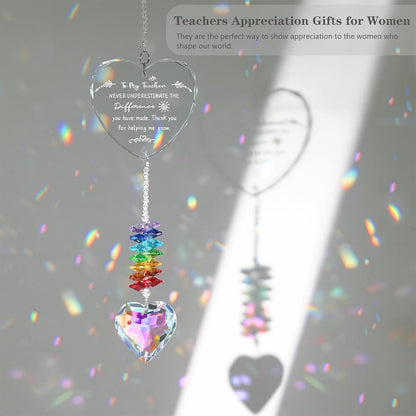 Teacher Appreciation Gifts, K9 Crystal Suncatcher Teacher Gifts for Women, Teachers Retirement Thank You Gift