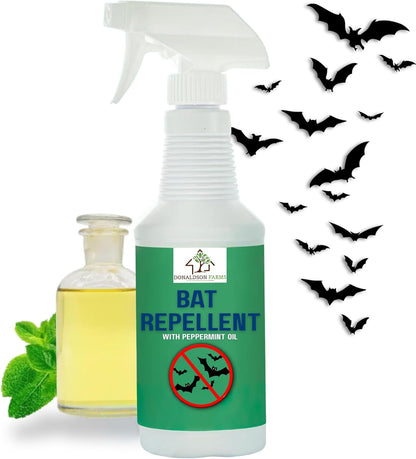Bat Repellent Spray – Indoor and Outdoor Deterrent to Drive Bats Away from Nesting – Easy Application, Compatible with Any Outdoor Area – Suitable for Attic, Homes, and Barns – 16oz