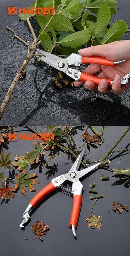 Tools 200mm (7.9 inches) Garden Fruit Shear – Forged Stainless Steel Blade, Heat Treated for Durability, Zinc Alloy Handle with PVC Cover