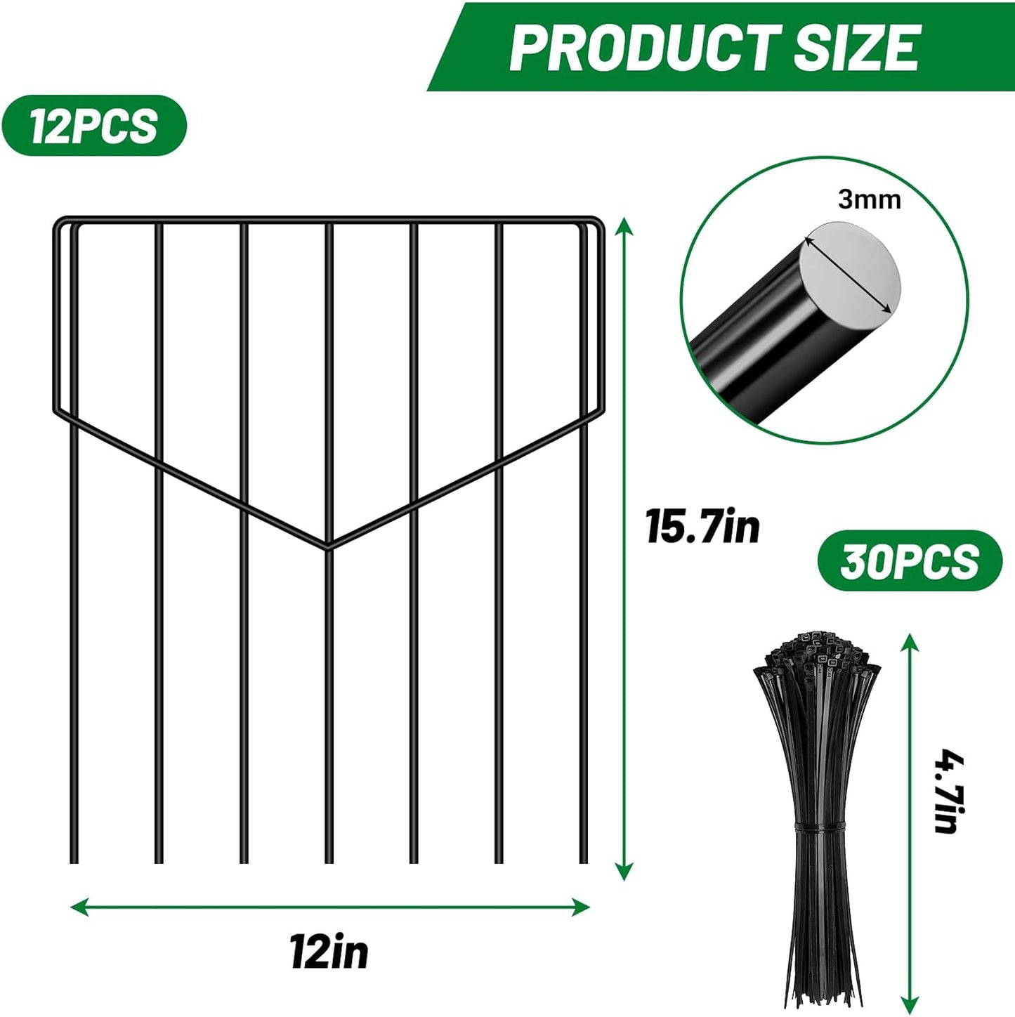 UNIFAMILY 12pcs Metal Plant Protectors from Animals 15.7 in, Heavy Duty Plant Cages for Outdoor Plants, Wire Plant Protectors, Garden Protection from Squirrels for Garden Barrier Fencing