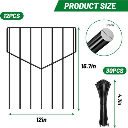 UNIFAMILY 12pcs Metal Plant Protectors from Animals 15.7 in, Heavy Duty Plant Cages for Outdoor Plants, Wire Plant Protectors, Garden Protection from Squirrels for Garden Barrier Fencing