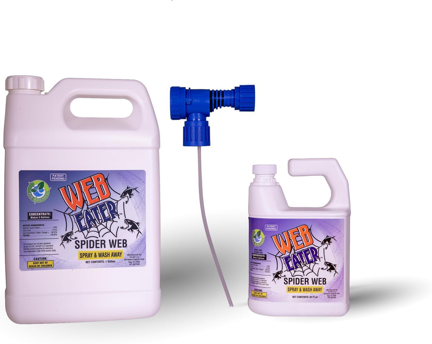 Spider Web Washaway Spray Bundle – 1 Gallon + 32 Oz Concentrates with Nozzles – Natural Formula, Long-Lasting Protection Up to 6 Months