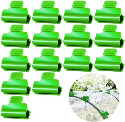 15pcs Greenhouse Clamps, 25mm Garden Hoops Clips Green Film Row Cover Netting Tunnel Plant Frame Shading Netting Rod Clip for Fixing Greenhouse Frame Shelters Garden Net (24-26mm Poles)