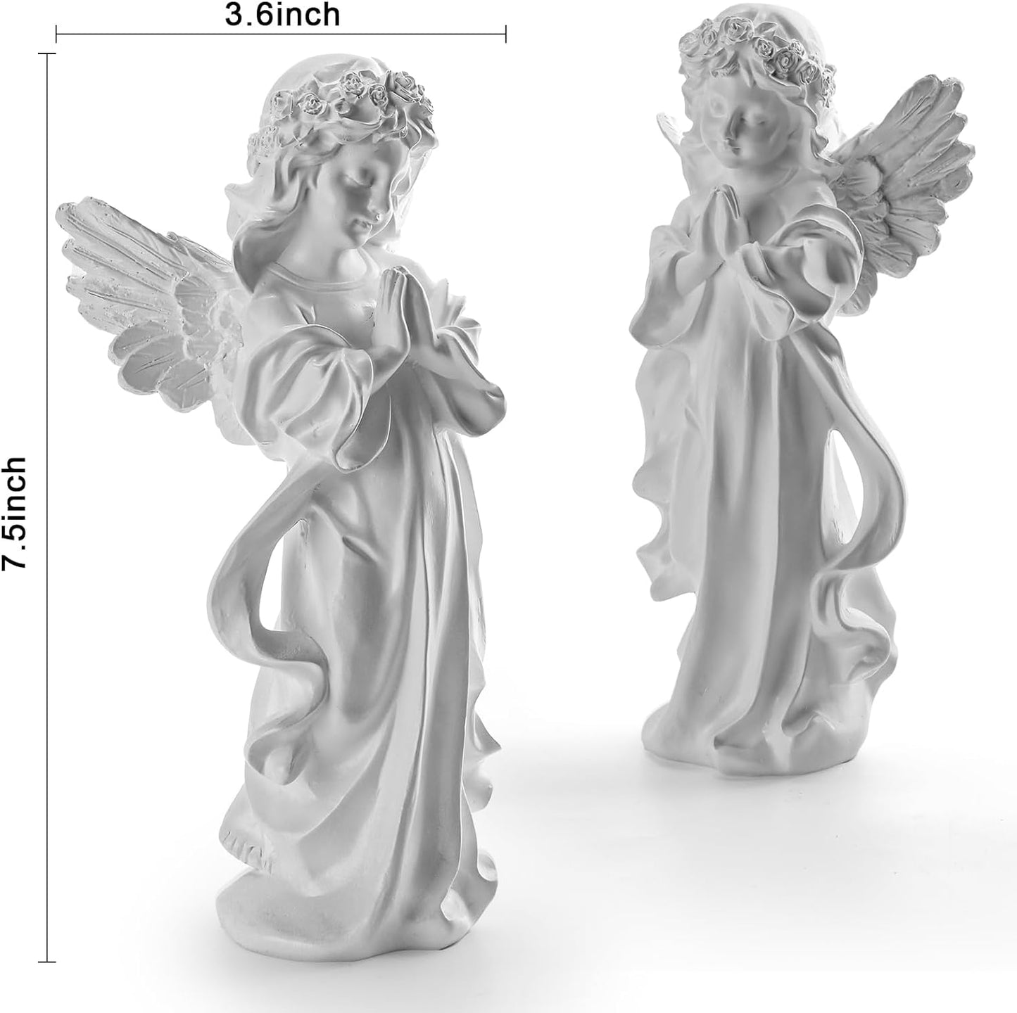 INLOMEM Praying Angel Figurine - 7.5 Inches Resin Sculpted Hand-Painted Figurine for Home Decor or Garden, First Communion Gifts for Girls, Religious Gifts for Women
