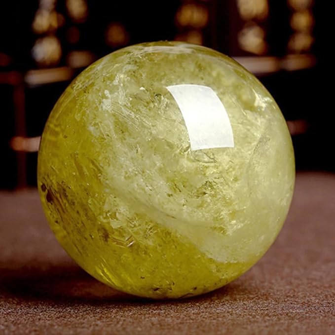 4-5cm/1.57-1.96inch Topaz Ball Polished Natural Yellow Crystal Sphere Decorative Sphere Healing Crystals Ball Healing Stone Crafts Home Decor Ornament Gifts (Topaz, 40-50mm)