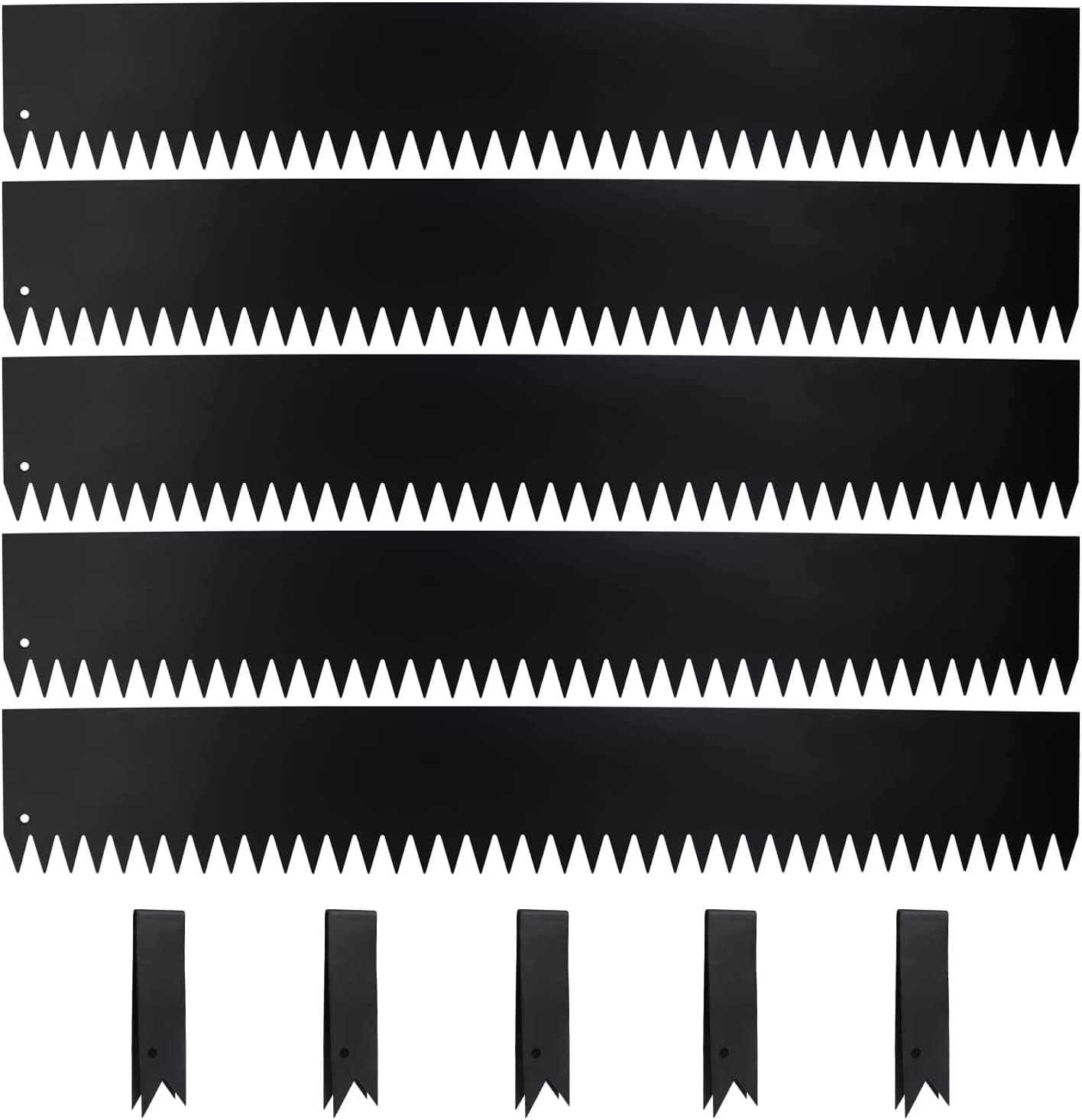 5 Pack - 40'' L x 6'' H Steel Landscape Edging Border Edging for Landscaping Metal Garden Edging Lawn Edging No dig Hammer in Edging for Gravel Yard Pathway(16.7FT Total Length)