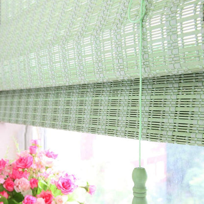 LETAU Wood Window Roman Shades, Bamboo Light Filtering Window Blinds for Indoor Home, Office, Kitchen, Pattern 12