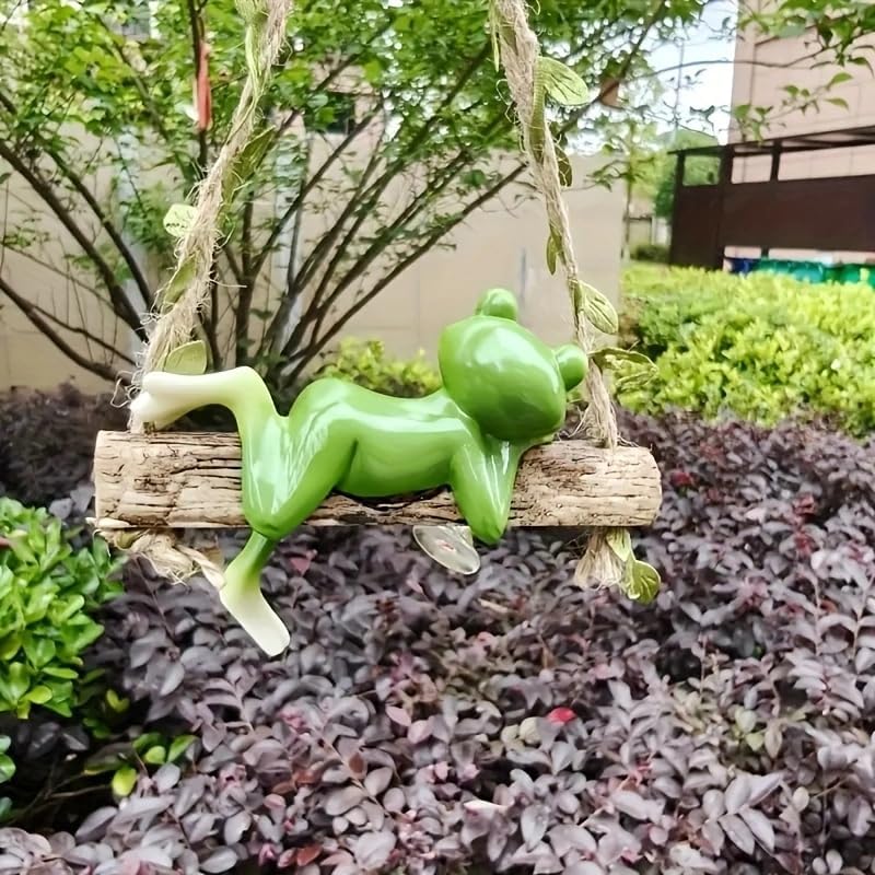 Garden Swing Frog, Suitable for Decorating Balconies, Gardens, and Flower pots. Seasonal Decorations and Unique Designs Make it Perfect