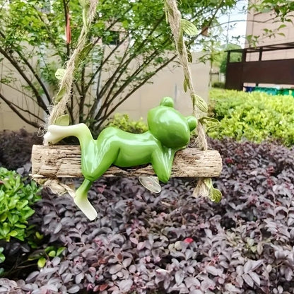 Garden Swing Frog, Suitable for Decorating Balconies, Gardens, and Flower pots. Seasonal Decorations and Unique Designs Make it Perfect