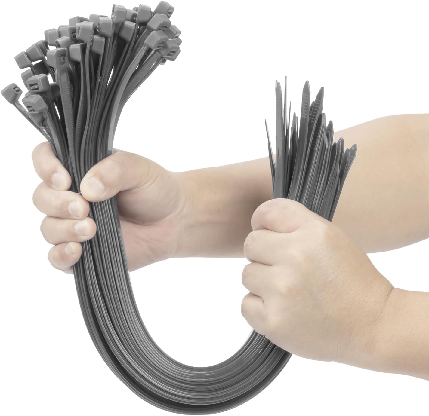 XINGO Silver Grey 20 Inch Zip Ties Heavy Duty 100 Pack, 200 LBS Ultra Strong Plastic Wire Ties, Large Cable Ties Extra Long Tie Wraps, Indoor and Outdoor UV Resistant