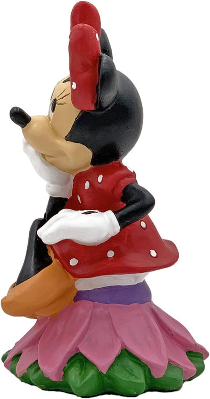 Disney Minnie Mouse Sitting on a Flower Everyday Outdoor Garden Statue, 6 inches Tall, Officially Licensed Disney Product