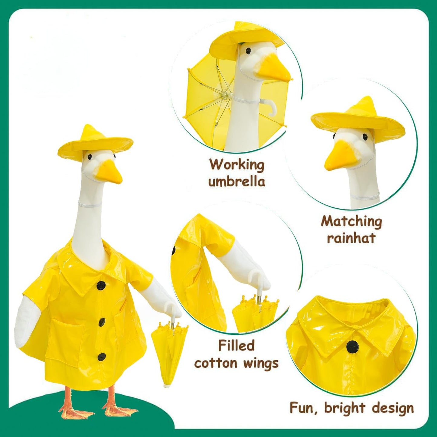 8 Sets Seasonal Holiday Porch Goose Outfits Summer Outfits Fall Halloween Christmas Birthday All Seasons Garden Goose Clothes for 23" Cement Statue Lawn Patio Outdoor Decoration(Classic Style)