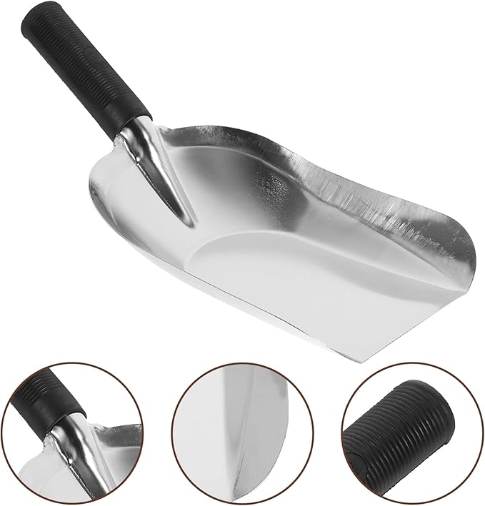 Kisangel Stainless Steel Square Shovel Small Gardening Hand Shovel Garden Hand Trowel Gardening Hand Tools Gardening Shovel Gardening Digging Shovel Rural Small Shovel 201 Stainless Steel
