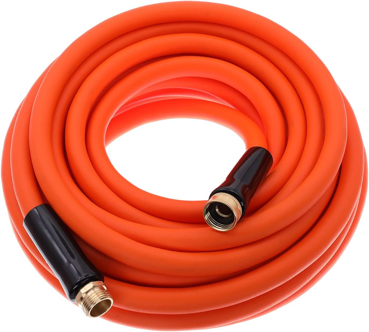 EASTRANS Heavy Duty Garden Hose 5/8 in x 25 ft, Flexible Water Hose with 3/4" Solid Brass Connector Outdoor, Car wash, Lawn, Orange