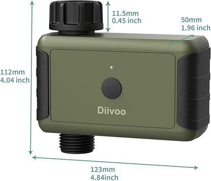 WiFi Water Timer for Garden Hose, Diivoo Smart Sprinkler Irrigation Timer with Hub, Up to 20 Separate Watering Schedules, Compatible with Alexa and Google Home