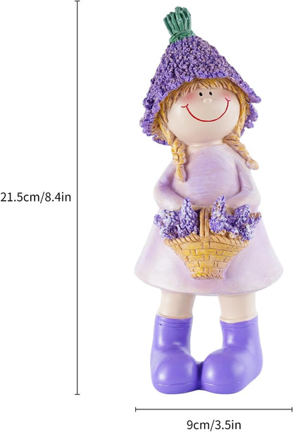 Lavender Series Resin Garden Statues - Couple Boy & Girl Decor, Ideal for Outdoor Patio, Lawn, Garden & Indoor Valentine's Day Home Decor, Ideal Gift for Mom, Dad & Friends