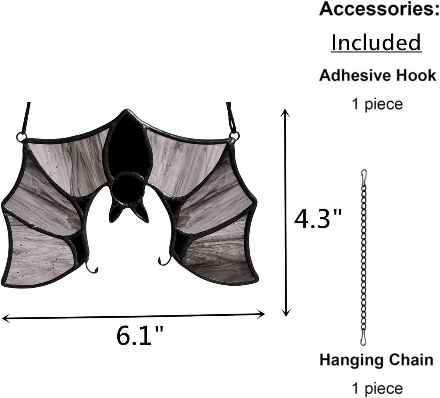 Stained Glass Bat Decor Window Hangings Ornament, Gothic Bat Suncatcher Halloween Decorations Gifts, Handmade Occult Sun Catchers Indoor Window Home Decor