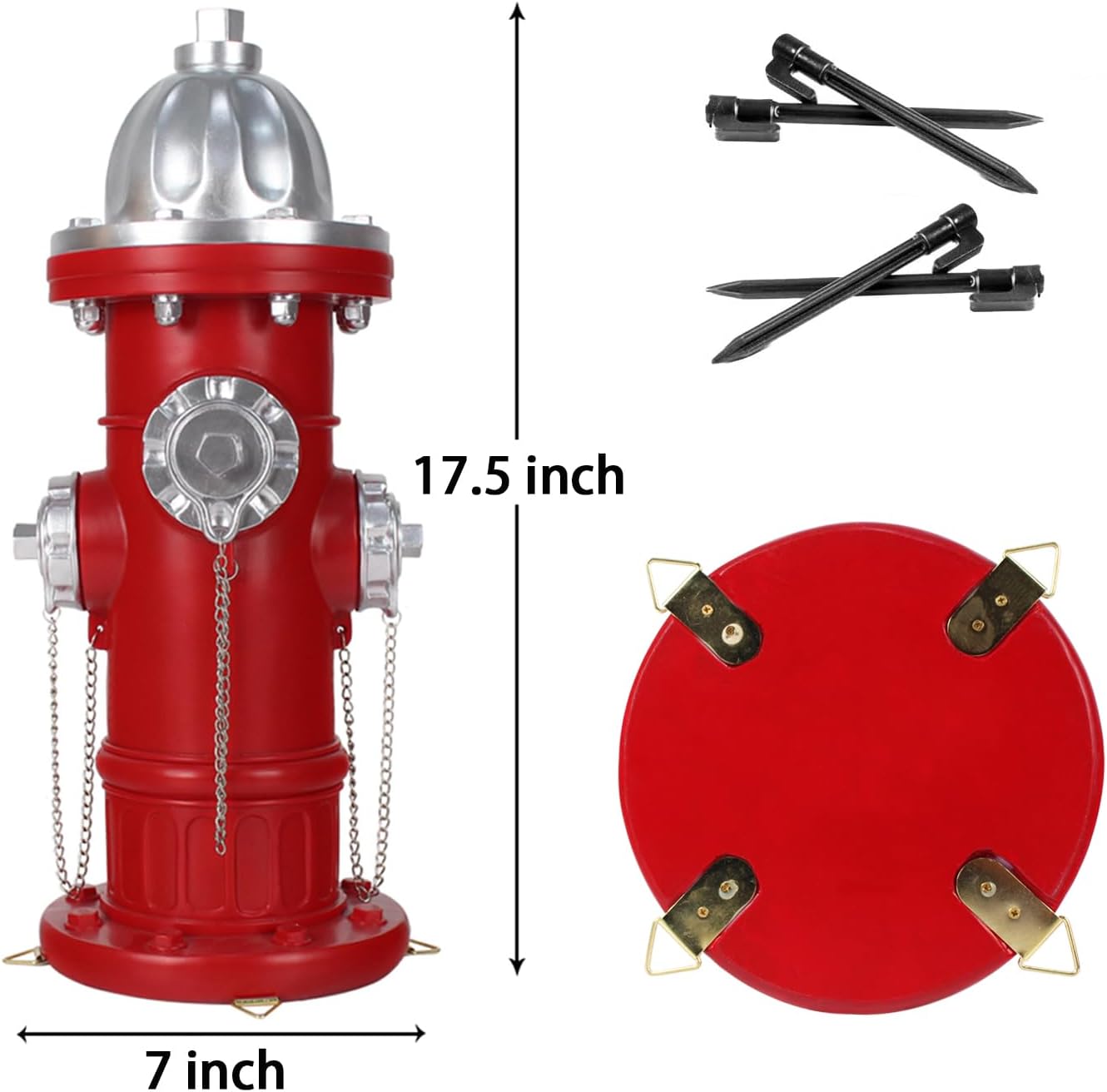 Dog Fire Hydrant Pee Post Statue with 4 Stakes, Puppy Fire Hydrant for Dogs to Pee On Fake Hydrant Statue Pee Post Training Tool Yard Garden Lawn Ornament Outdoor Statue